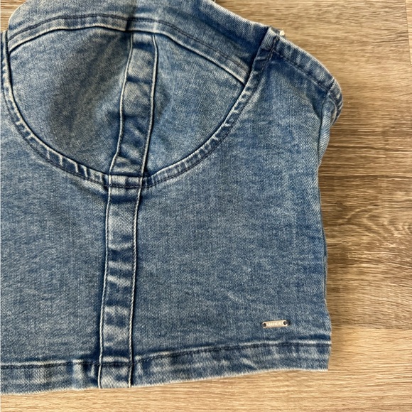 Guess denim corset bustier chain straps large - Picture 9 of 9